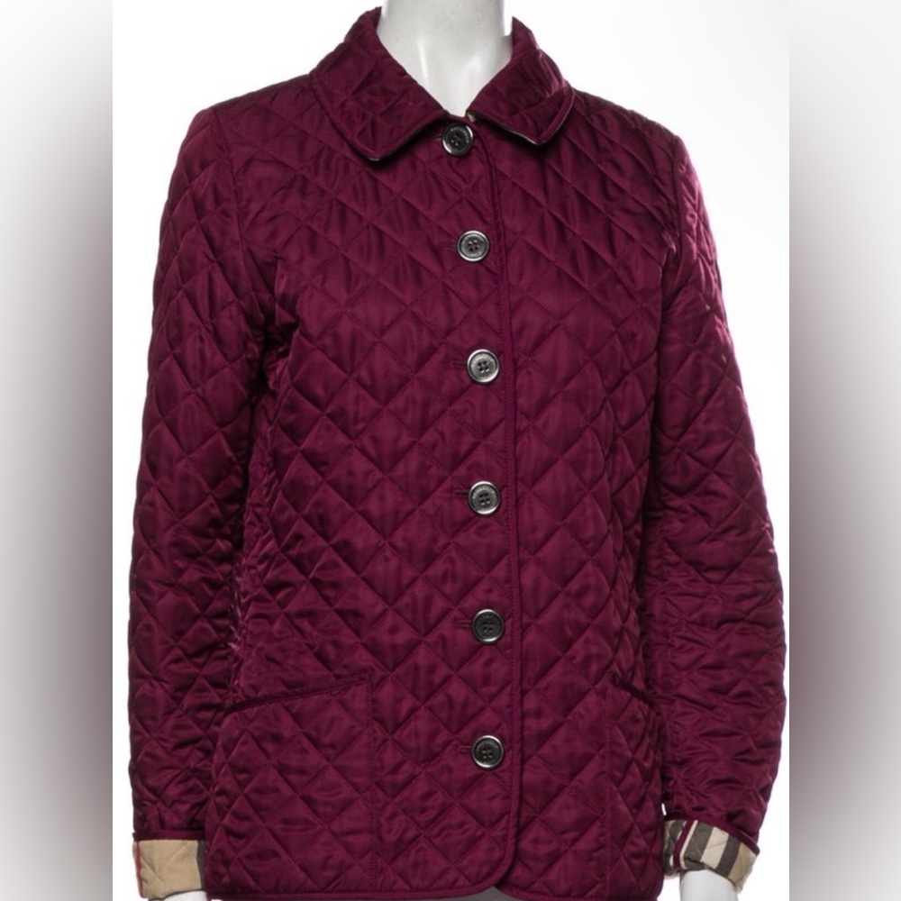 Burberry Brit Burgundy Quilted Jacket